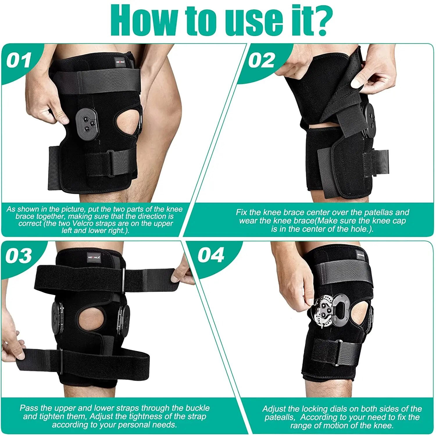 Adjustable Hinged Knee Brace  Pain Relief Premium knee support
