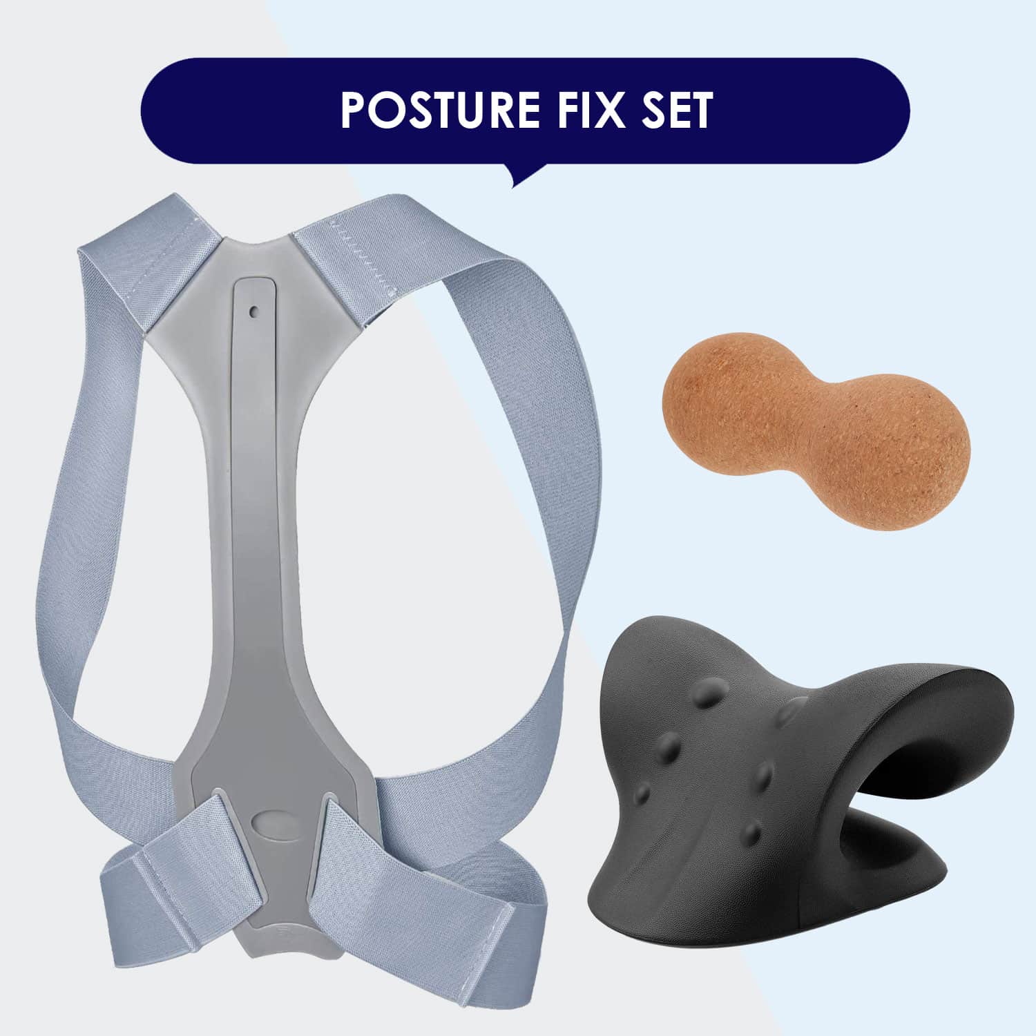 Posture Fix  Posture Corrector, Neck Stretcher & Peanut Ball Set